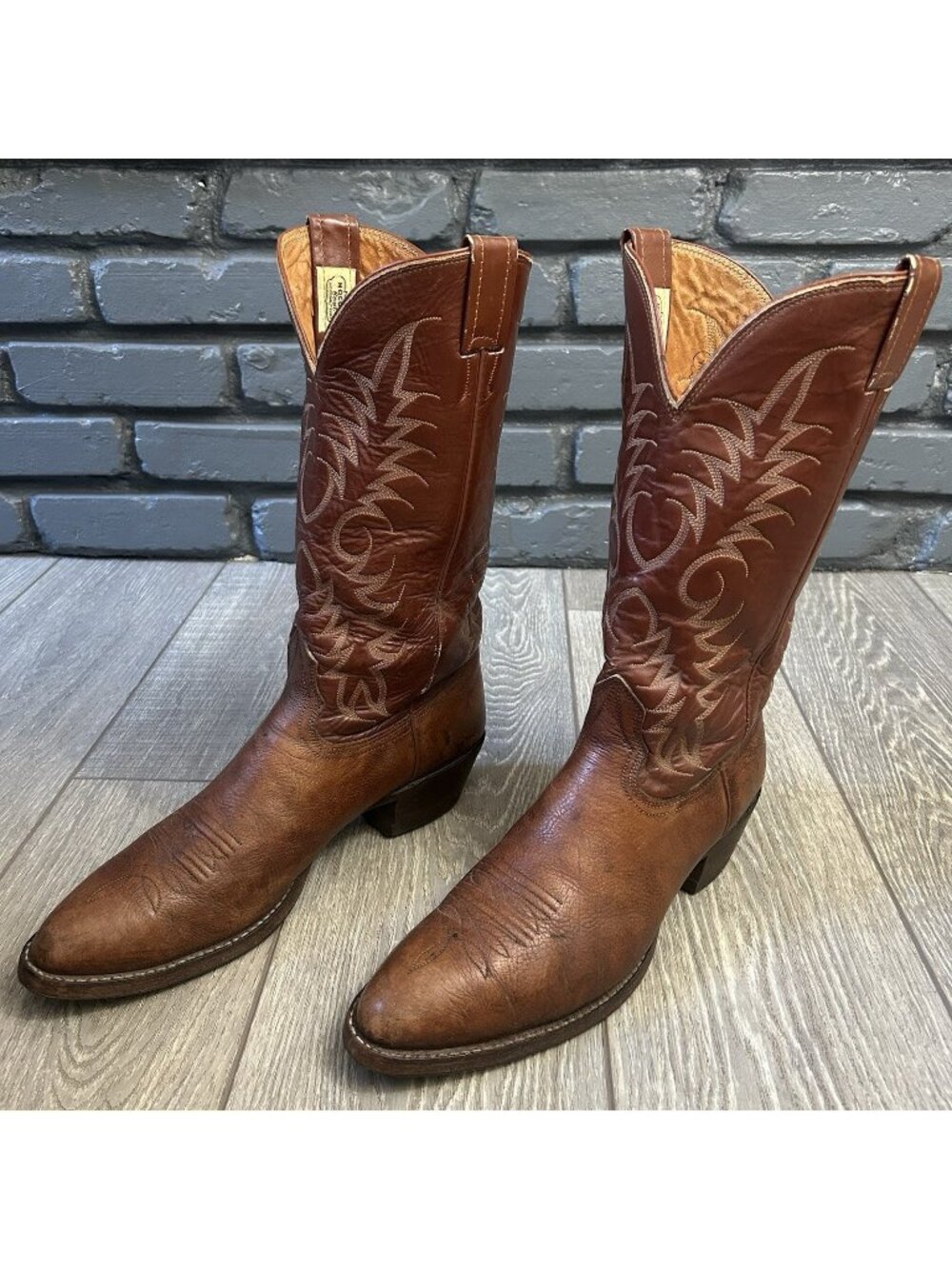 Nocona Vintage Brown Western Cowboy Boots Mens 11 B